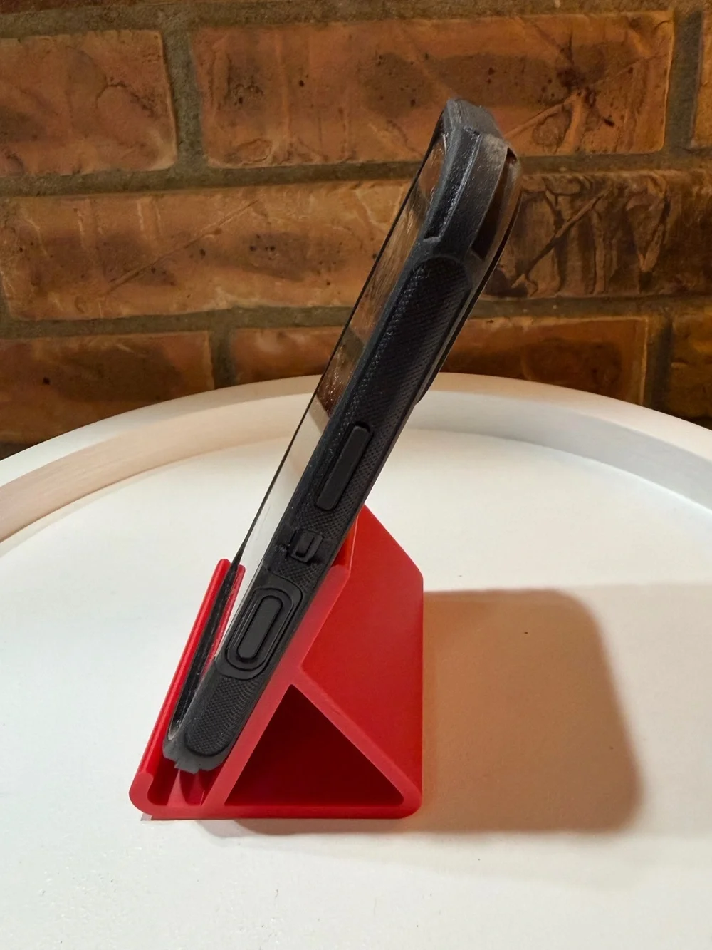 Hand Crafted 3D Printed Red Phone Stand with Heart Cutouts NWOT